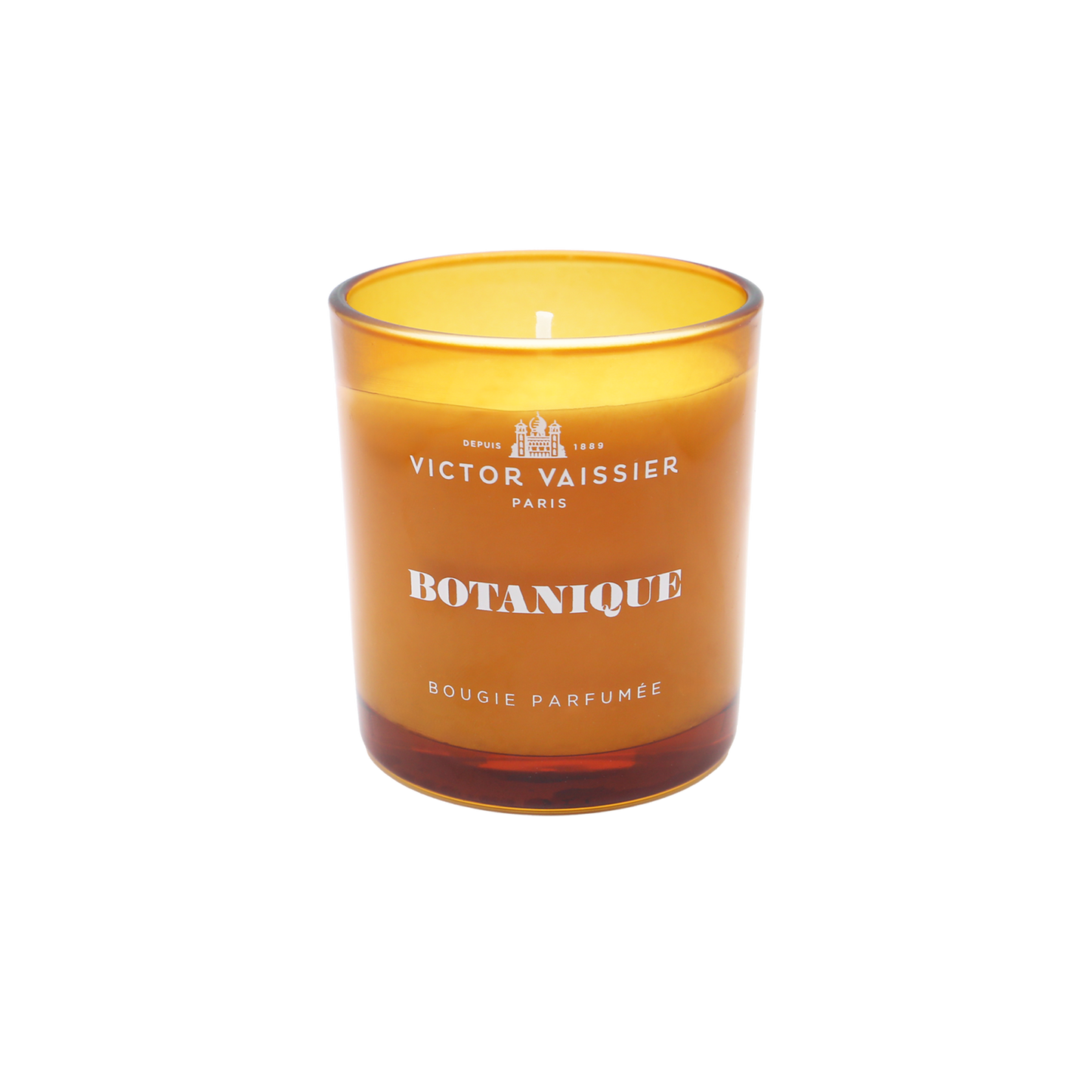 Doftljus botanique i glasburk med stilren etikett – exklusiv heminredning och stämningsfull doft