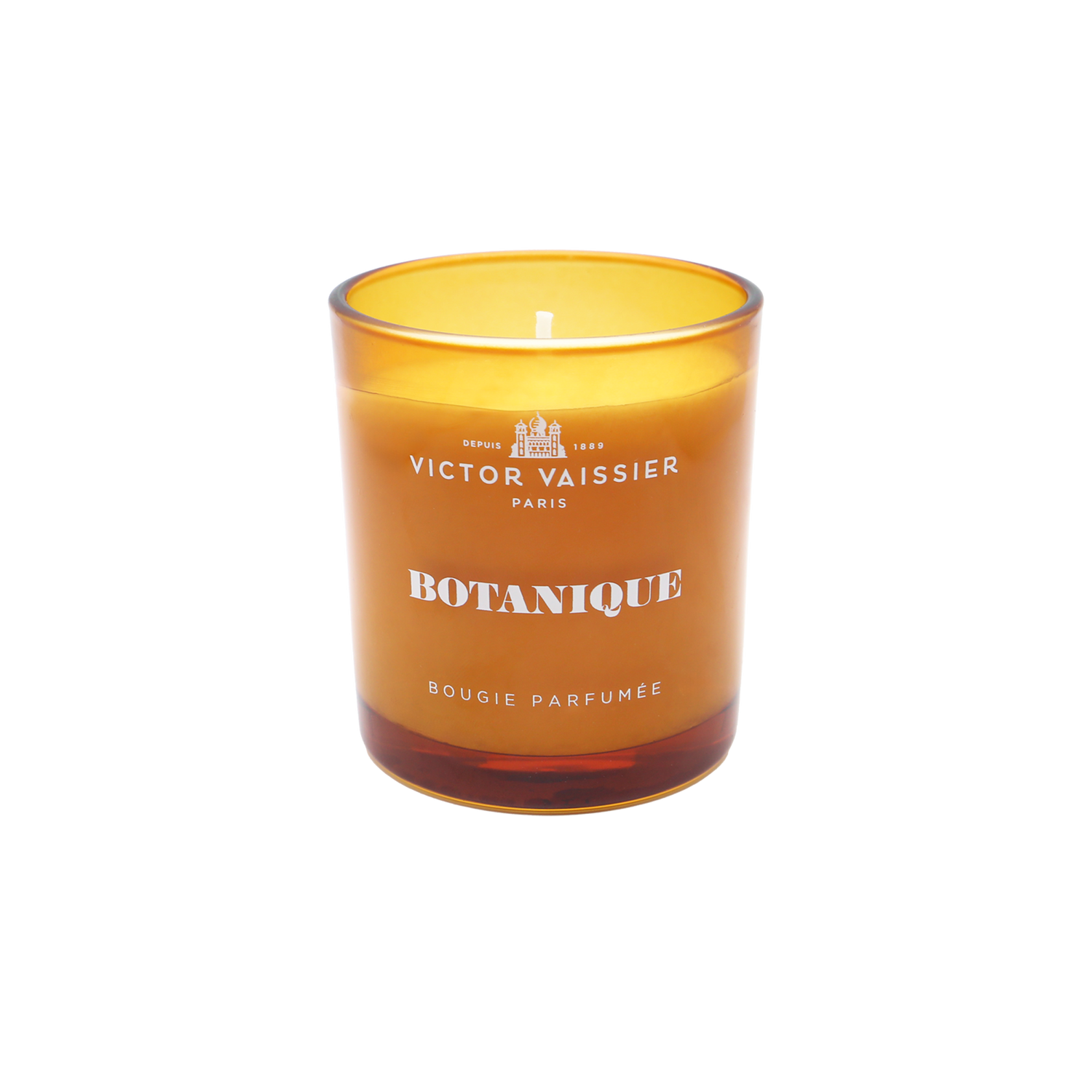 Doftljus botanique i glasburk med stilren etikett – exklusiv heminredning och stämningsfull doft