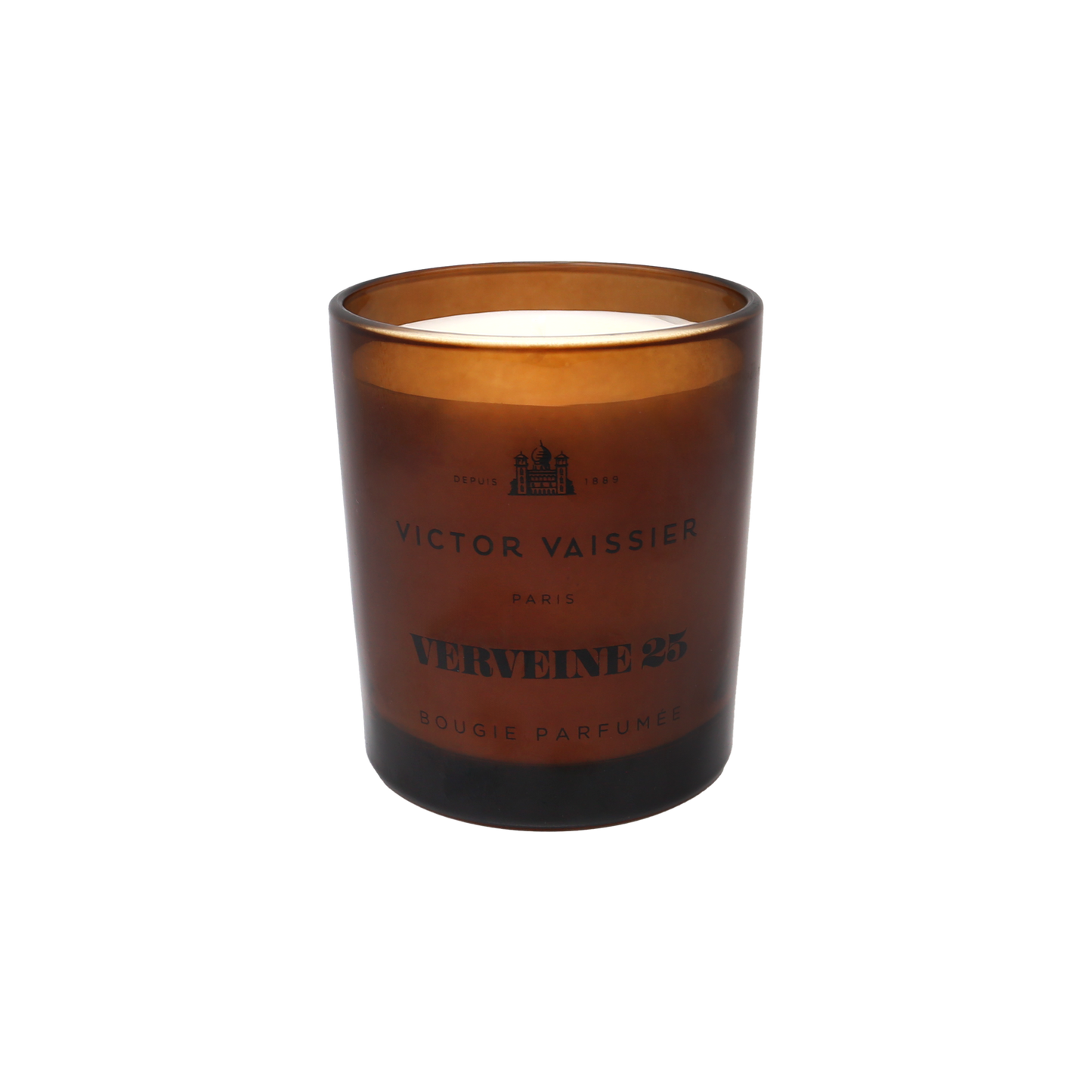 Doftljus verveine 25 i glasburk med stilren etikett – exklusiv heminredning och stämningsfull doft