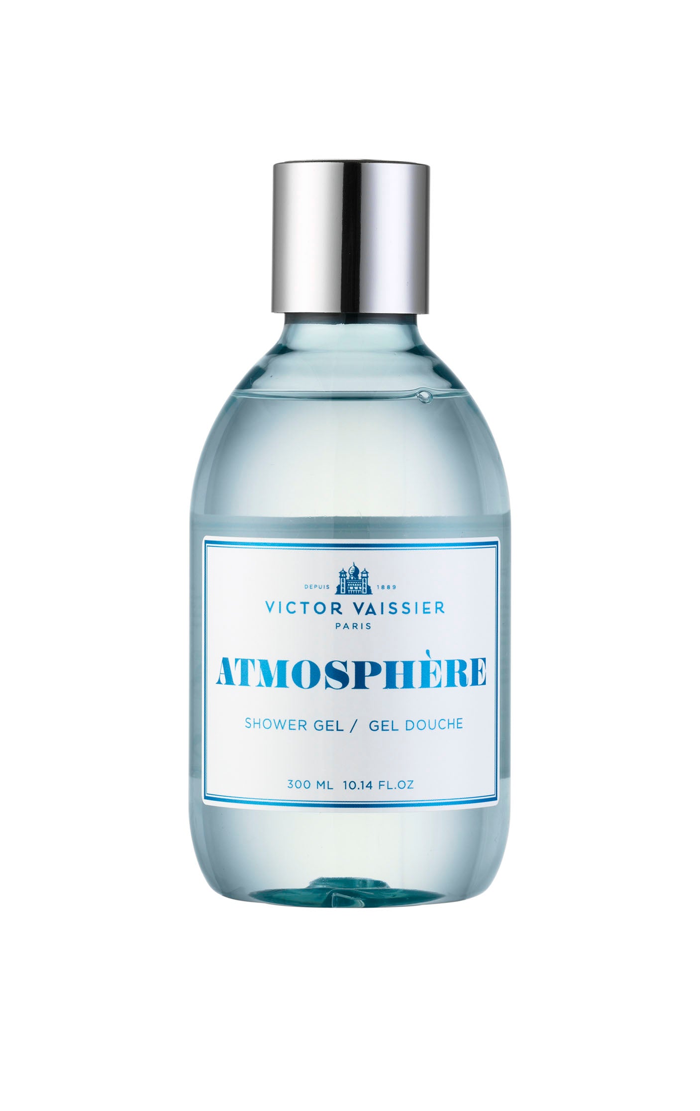 Blue bottle, silver cap 